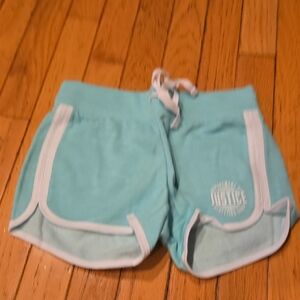 Justice Turquoise Shorts with White Accents